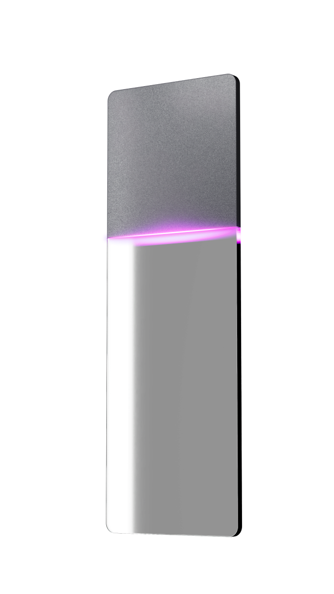 Closed S1 slide with magenta-violet LED